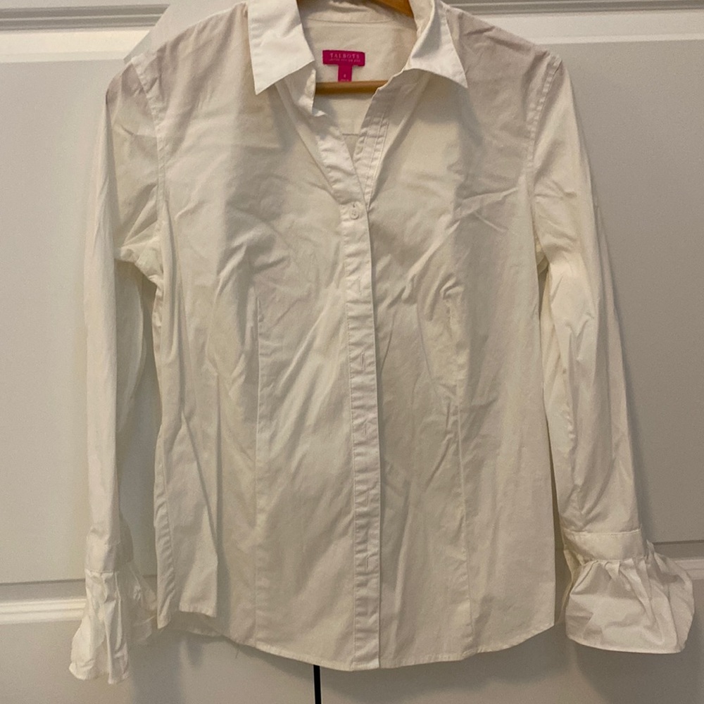 Talbots size 8 white blouse